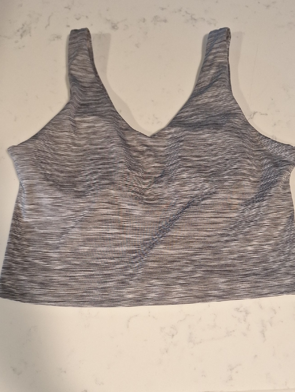 Athleta Light Heather Gray Seamless Tank Built In Bra Size Large